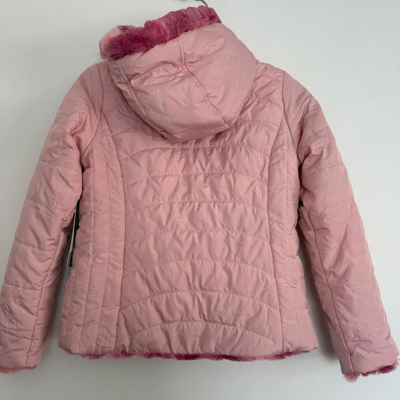Pacific Trail girls Quilted reversible jacket in pink New With Tags size:S (7/8) - Picture 2 of 7